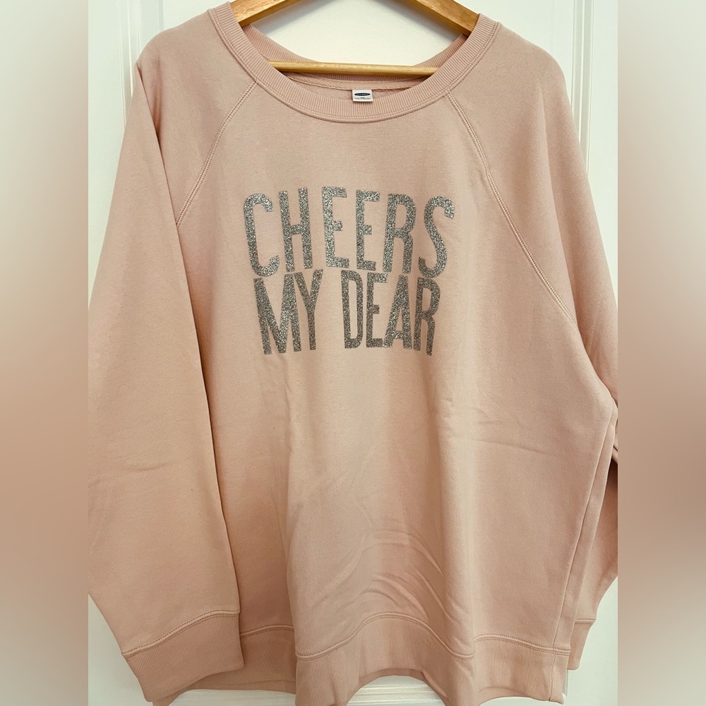 Old Navy Blush Sweatshirt with Cheerful Text